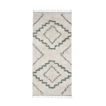 Bavlnený koberec Minis Green 200 x 90 cm