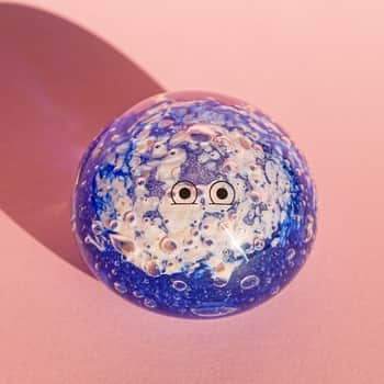 Sklenená figúrka Crystal Blob Cobalt Blue / Pink